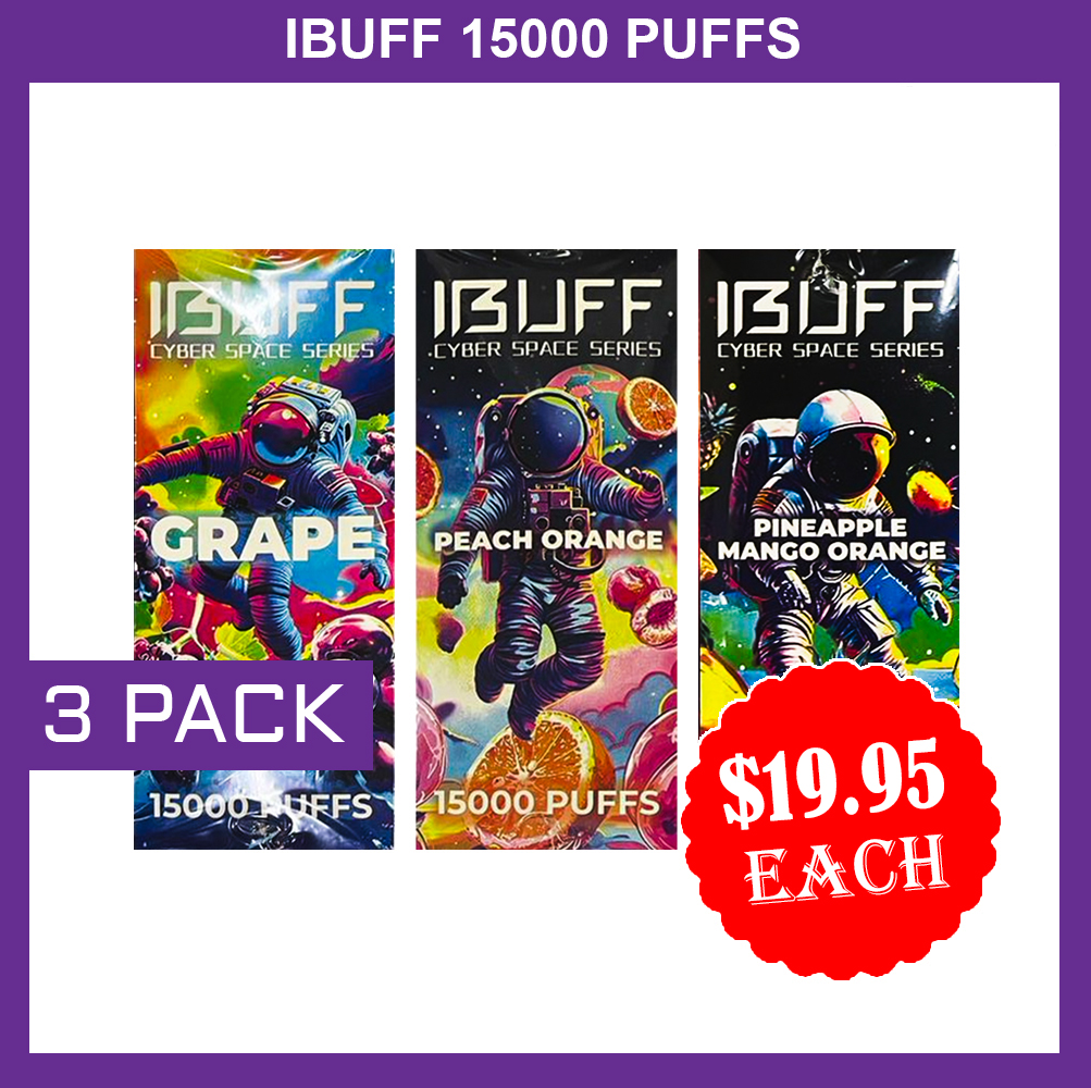 IBUFF SHISHA 15000 PUFFS – 3 PACK