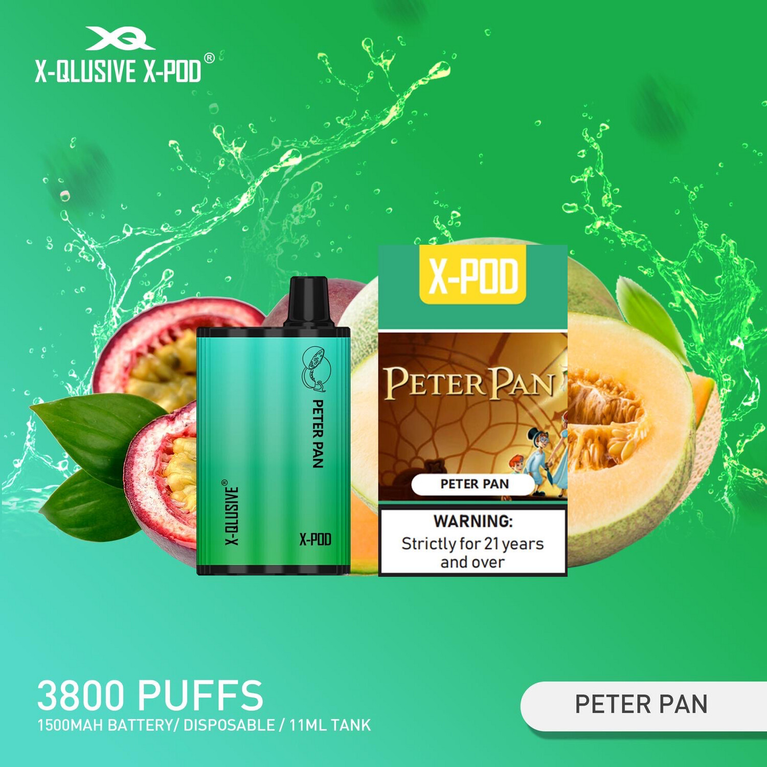 X-QLUSIVE X-POD PETER PAN ICE – 3800 PUFFS